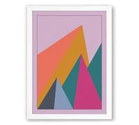 Angular Ascension Geometric Framed Wall Art Print A1 (84.1×59.4cm) White, Wall Decor for Living Room, Bedroom, Office & Home, Ready to Hang, Art Gift