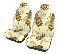 Angular bee Car Seat Covers Front Seats Only for Women Men Seat Covers w/Organizer Pocket for SUV Truck Sedan Cars