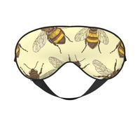Angular Bee Print Sleep Mask with Adjustable Strap, Comfortable Eye Cover for Travel, Yoga, Napping, Sleeping & Relaxation