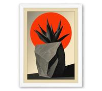 Angular Crown Form Geometric Framed Wall Art Print A1 (84.1×59.4cm) White, Wall Decor for Living Room, Bedroom, Office & Home, Ready to Hang, Art Gift