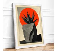 Angular Crown Form Geometric Framed Wall Art Print A2 White | Ready to Hang, Premium Gi Paper, Fade-Resistant Inks, Securely Packaged, UK Made
