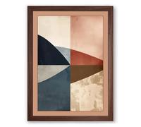 Angular Divisions Geometric Framed Wall Art Print A1 (84.1×59.4cm) Walnut, Wall Decor for Living Room, Bedroom, Office & Home, Ready to Hang, Art Gift