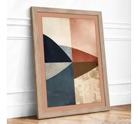 Angular Divisions Geometric Framed Wall Art Print A4 (29.7×21cm) Oak, Wall Decor for Living Room, Bedroom, Office & Home, Ready to Hang, Art Gift