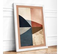 Angular Divisions Geometric Framed Wall Art Print A4 (29.7×21cm) White, Wall Decor for Living Room, Bedroom, Office & Home, Ready to Hang, Art Gift
