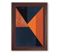 Angular Forms Geometric Framed Wall Art Print A4 (29.7×21cm) Walnut, Wall Decor for Living Room, Bedroom, Office & Home, Ready to Hang, Art Gift