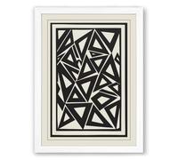 Angular Fragment Geometric Framed Wall Art Print A1 (84.1×59.4cm) White, Wall Decor for Living Room, Bedroom, Office & Home, Ready to Hang, Art Gift
