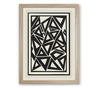 Angular Fragment Geometric Framed Wall Art Print A2 (59.4×42cm) Oak, Wall Decor for Living Room, Bedroom, Office & Home, Ready to Hang, Art Gift