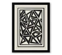 Angular Fragment Geometric Framed Wall Art Print A4 (29.7×21cm) Black, Wall Decor for Living Room, Bedroom, Office & Home, Ready to Hang, Art Gift