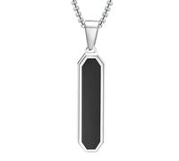 Angular Geometric Pendant Necklace Titanium Steel Beveled Diamond Shape Design Minimalist Mens Jewelry Faceted Bar Chain