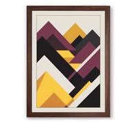 Angular Geometry Geometric Framed Wall Art Print A1 (84.1×59.4cm) Walnut, Wall Decor for Living Room, Bedroom, Office & Home, Ready to Hang, Art Gift