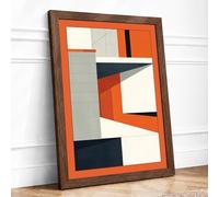 Angular Momentum Geometric Framed Wall Art Print A1 (84.1×59.4cm) Walnut, Wall Decor for Living Room, Bedroom, Office & Home, Ready to Hang, Art Gift