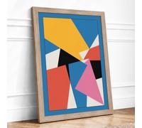 Angular Momentum Geometric Framed Wall Art Print A2 Oak