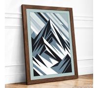 Angular Momentum Geometric Framed Wall Art Print A3 (42×29.7cm) Walnut,