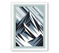 Angular Momentum Geometric Framed Wall Art Print A3 (42×29.7cm) White, Wall Decor for Living Room, Bedroom, Office & Home, Ready to Hang, Art Gift