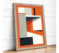 Angular Momentum Geometric Framed Wall Art Print A3 Oak