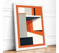 Angular Momentum Geometric Framed Wall Art Print A4 (29.7×21cm) White, Wall Decor for Living Room, Bedroom, Office & Home, Ready to Hang, Art Gift