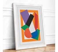 Angular Momentum Geometric Framed Wall Art Print A4 (29.7×21cm) White, Wall Decor for Living Room, Bedroom, Office & Home, Ready to Hang, Art Gift