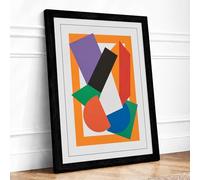 Angular Momentum Geometric Framed Wall Art Print A4 Black