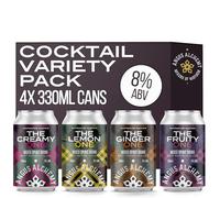 Angus Alchemy Moonshine Cocktail Variety Pack | 8% ABV | Premium Bar Quality Cocktails | Pre-Mixed & Ready To Drink | 4 x 330ml Cans - Lemon, Cranberry, Ginger Ale, Cream Soda
