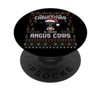 Angus Cow Christmas Beef Cattle Ugly Xmas Sweater Holiday PopSockets Adhesive PopGrip