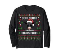 Angus Cows Christmas Beef Cattle Ugly Xmas Sweater Rancher Long Sleeve T-Shirt