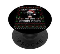 Angus Cows Christmas Beef Cattle Ugly Xmas Sweater Rancher PopSockets Adhesive PopGrip