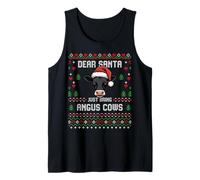 Angus Cows Christmas Beef Cattle Ugly Xmas Sweater Rancher Tank Top