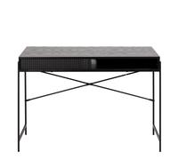 Angus Office Desk With Sliding Door In Black