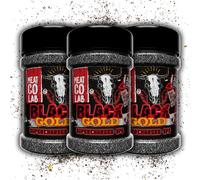 Angus & Oink | Black Gold Supercharged SPG BBQ Rub | Insane Beef Flavour & Umami Boost | Gluten-Free | Perfect for Grilling & Smoking | 250g x 3