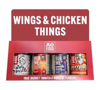 Angus & Oink | Wings & Chicken | BBQ Rub Gift Set | Pack of 4
