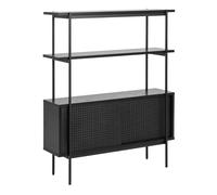 Angus Small Bookcase With 2 Sliding Doors In Black