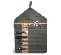 Angus Stoke Knife Bag for Chef's Knives Made of Buffalo Leather, Exclusive 7-Compartment Knife Roll Bag with Extra Compartments - Leather Cooking Bag Gordon, black, Knife pocket