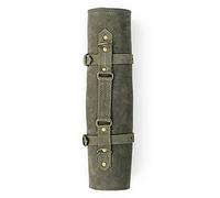 Angus Stoke Leather Chef's Knife Bag 7 Compartment Chef's Knife Roll Large - Knife Bag Chef's Knife with Carry Handle and Strap (Olive Green)