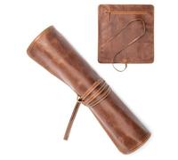 Angus Stoke Nils Leather Knife Bag, Large, 7 Compartments, Mahogany - Premium Chef's Knife Roll with Extra Zippered Compartment