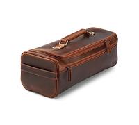 Angus Stoke Premium Leather Knife Bag/Suitcase | Extra Large Cooking Bag with Many Extras and Storage Space | Cooking Roll Bag Made of Waxed Vintage Buffalo Leather | Cooking Bag Arvid, Walnut Brown