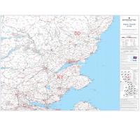 Angus, Tayside and Fife Postcode Sector Wall Map- Postcode Sector Map 29 - Laminated Wall Map With Motorway, A' Roads, B' Roads, City Plans, Area, District, Sectors