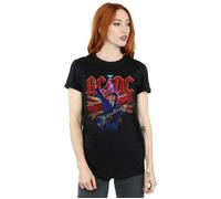 Angus Union Flag Lightning Cotton Boyfriend T-Shirt AC/DC Black XXXL
