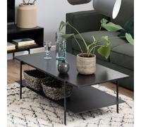 angus wooden coffee table with undershelf in black