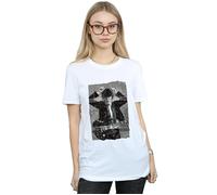 Angus Young Distressed Photo Cotton Boyfriend T-Shirt AC/DC White M