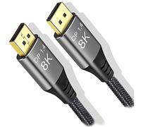 Angusplay 8K DisplayPort Cable 1.4 5m / 0.5m / 1.5m / 3m / 7m / 10m, Ultra HD 4K @ 144Hz, 8K @ 60Hz, HBR3(7680x4320 Resolution), High Speed 32.4Gbps, Nylon Braided Long Display Port 1.4 1.2 DP Cable
