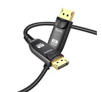 Angusplay 8K Fiber Optic DisplayPort Cable 1.4 60Ft / 65Ft, Ultra HD 4K @ 144Hz, 8K @ 60Hz HBR3, High Speed 32.4Gbps, Slim and Flexible, Long Copper DP Display Port 1.4 1.2 Cord