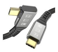 Angusplay USB C for Thunderbolt 4 Cable 40Gbps 1.2M, Right Angle USB4 Braided Cable 90 Degree, 8K Display, 100W Charging, Compatible with Thunderbolt 4/3 USB4/3, for MacBook Pro External SSD eGPU 4FT
