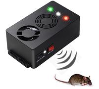 Angveirt Under Hood Rodent Repeller Battery Operated Rodent Pest Repellent Mouse Rat Repeller Electronic Ultrasonic Mice Repeller with Strobe Lights Deterrent Under Hood Animal Repeller