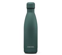 ANGVOOL Insulated Water Bottle, Stainless Steel Metal Thermal Flask for Hot and Cold Drinks, Leak Proof BPA Free Drinking Bottles for Kids or Adults (Hunter Green, 500ml)