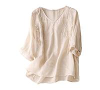 Angxiwan Bargains of The Day Sale Linen Summer Tops for Women UK Retro Knitted Jacquard Tunic Tops Lightweight Breathable Short Sleeve Tee Shirts Casual Loose Daily Deals of The Day