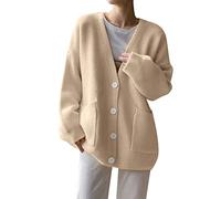 Angxiwan Cardigans for Women UK Women Sweater Side Fork Cardigan in Soft Dropped Shoulders and Long Sleeves Lightweight Jackets for Women Oversized Jackets Women Knitted Waterfall Cardigan