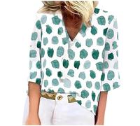 Angxiwan Clearance Deals Oversized T Shirt Women 2024 Women's Summer Casual 3/4 Sleeve Shirts Lace V Neck Dressy Tops Trendy Vacation Boho Clearance Track My Order Delivery Due Today Mint Green