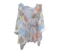 Angxiwan Deals of The Day Lightning Deals Oversized Linen Shirt Ladies 2024 Fashionable Ladies Shirts Nature Scenery Print Shirts Plus Size Shirt for Women Women Orange