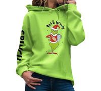 Angxiwan Grinch Hoodies for Women uk Fashion Long Sleeve Hooded Sweatshirt Funny Grinch Graphic Xmas Jumpers Pullover Tops Shirt S-3XL