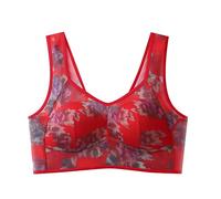 Angxiwan Holiday Essentials for Women Bras for Women Non Wired Bra Lightweight Breathable Wide Strap Underwear Stretch High Impact Support Brassiere Christmas Friday Black